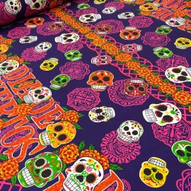 Mantel Lineal Canasta Muertos — Festin de muertos No 42 morado