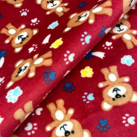 Flannel  Estampado – Osito f Rojo